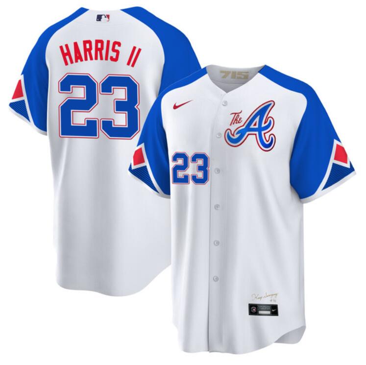 Men's Atlanta Braves Customized White 2023 City Connect Cool Base With Patch Stitched Baseball Jersey Men's Atlanta Braves Customized White 2023 City Connect Cool Base With Patch Stitched Baseball Jersey